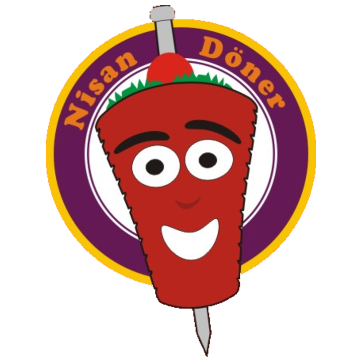 Nisan Döner logosu: şişte gülen döner figürü